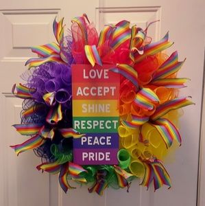 Pride front door wreath